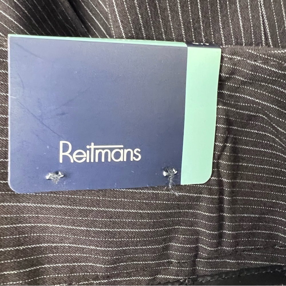 REITMAN’S Pinstriped Brown Wide Leg Trousers Size 16P - Picture 5 of 7